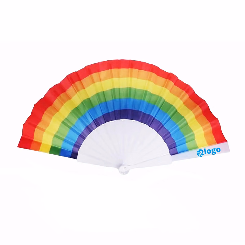 Vibrant 9" Folding Rainbow Fans
