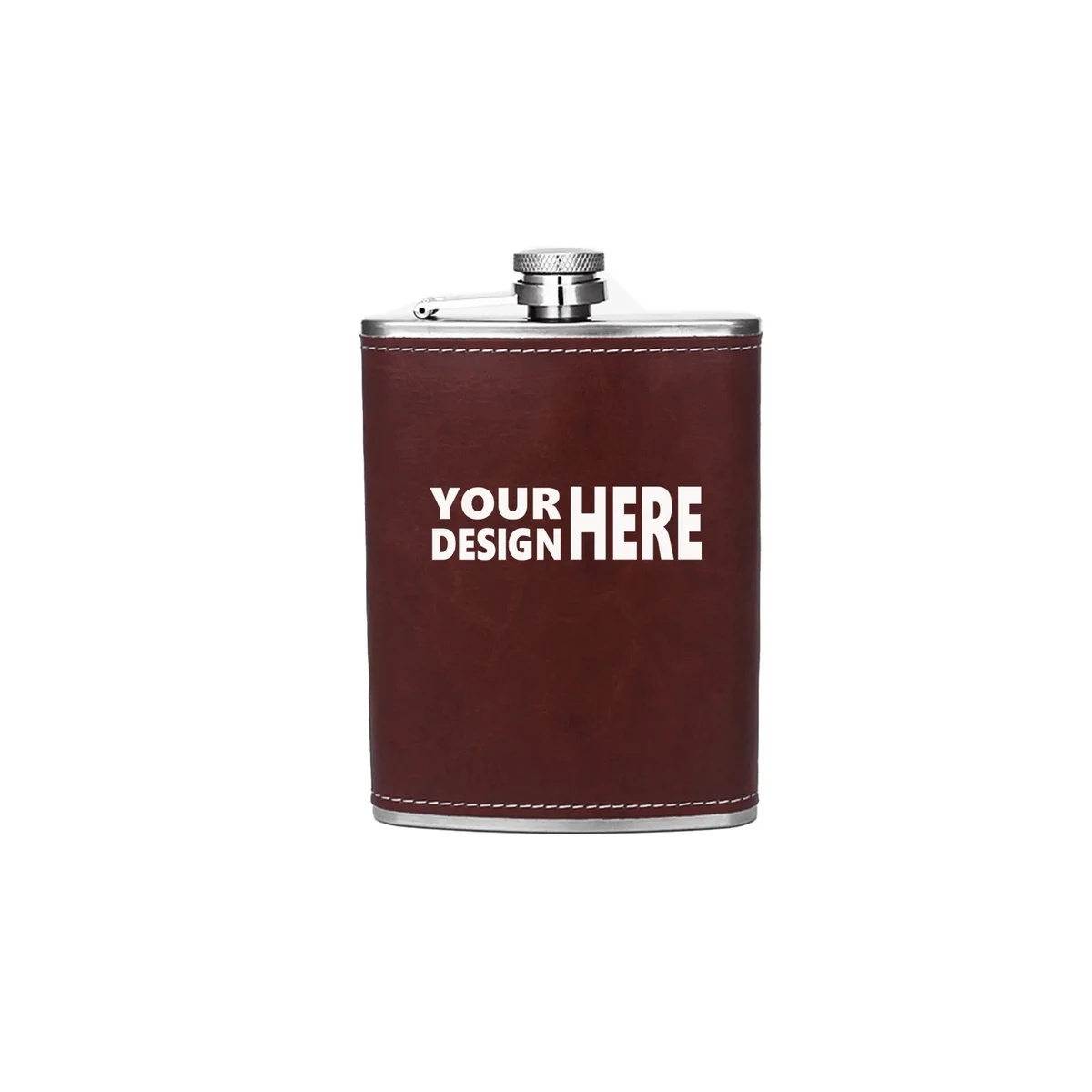 8oz Portable Outdoor Stainless Steel Flask -Red, custom water bottle with logo imprint 1
