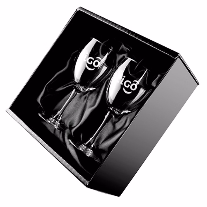 10 Oz. Wine Glass Set in Bellagio Box (Etch)