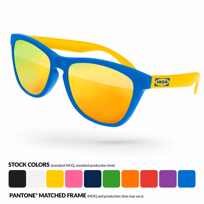 Frog Mirror Sunglasses w/ Temple Imprint