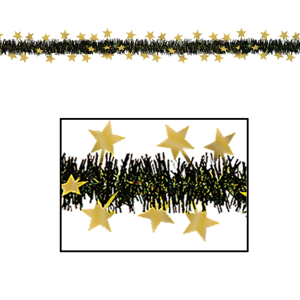 Flame Resistant Metallic Star Garland 1