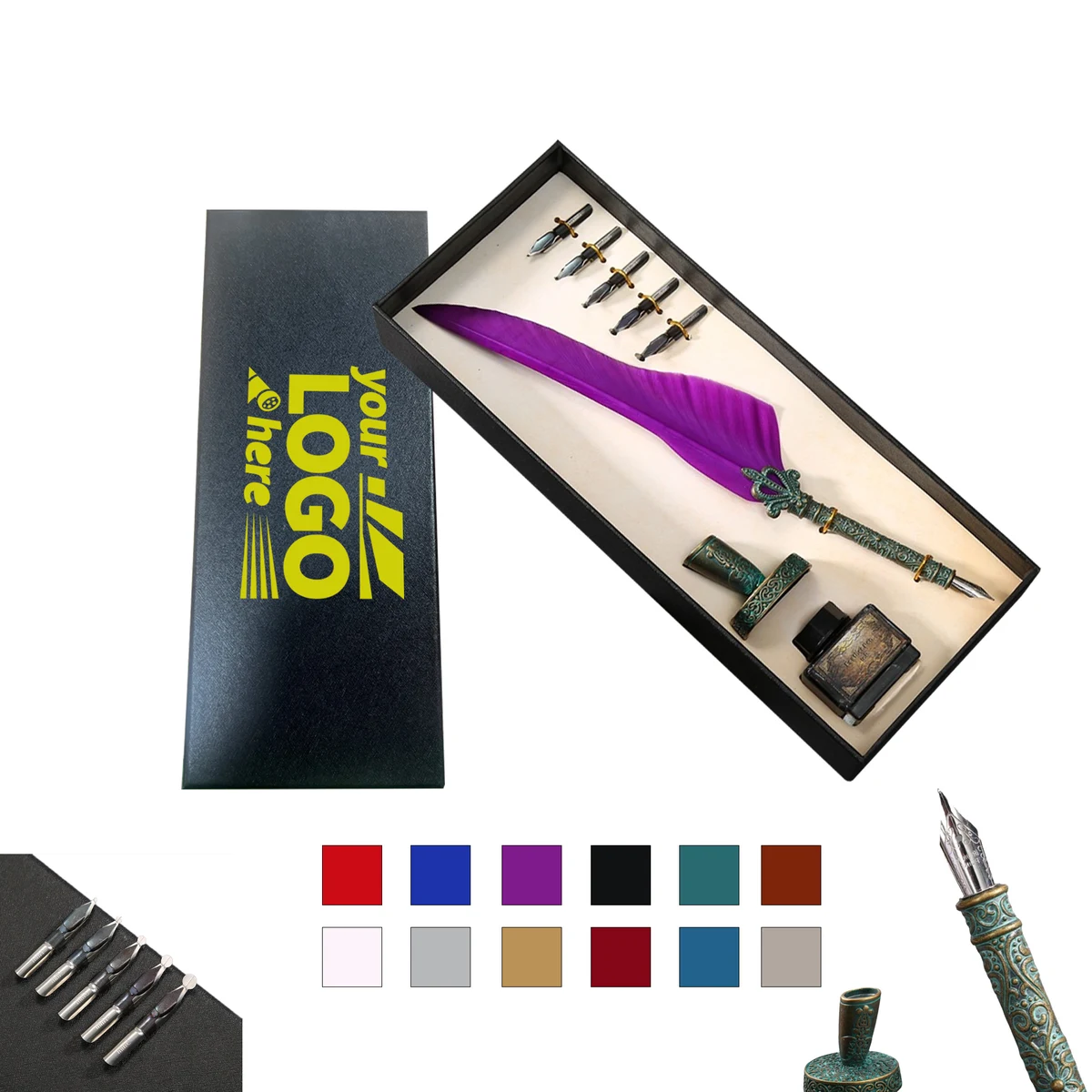 Retro Feather Pen Set 1