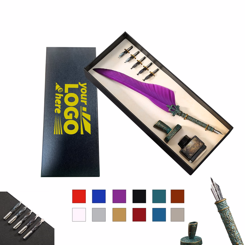 Retro Feather Pen Set