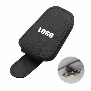 Triangle PU Leather Glasses Storage Clip With Magnetic Suction