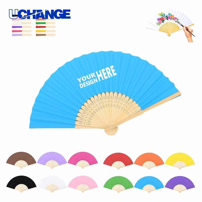 Colored Folding Paper Hand Fan