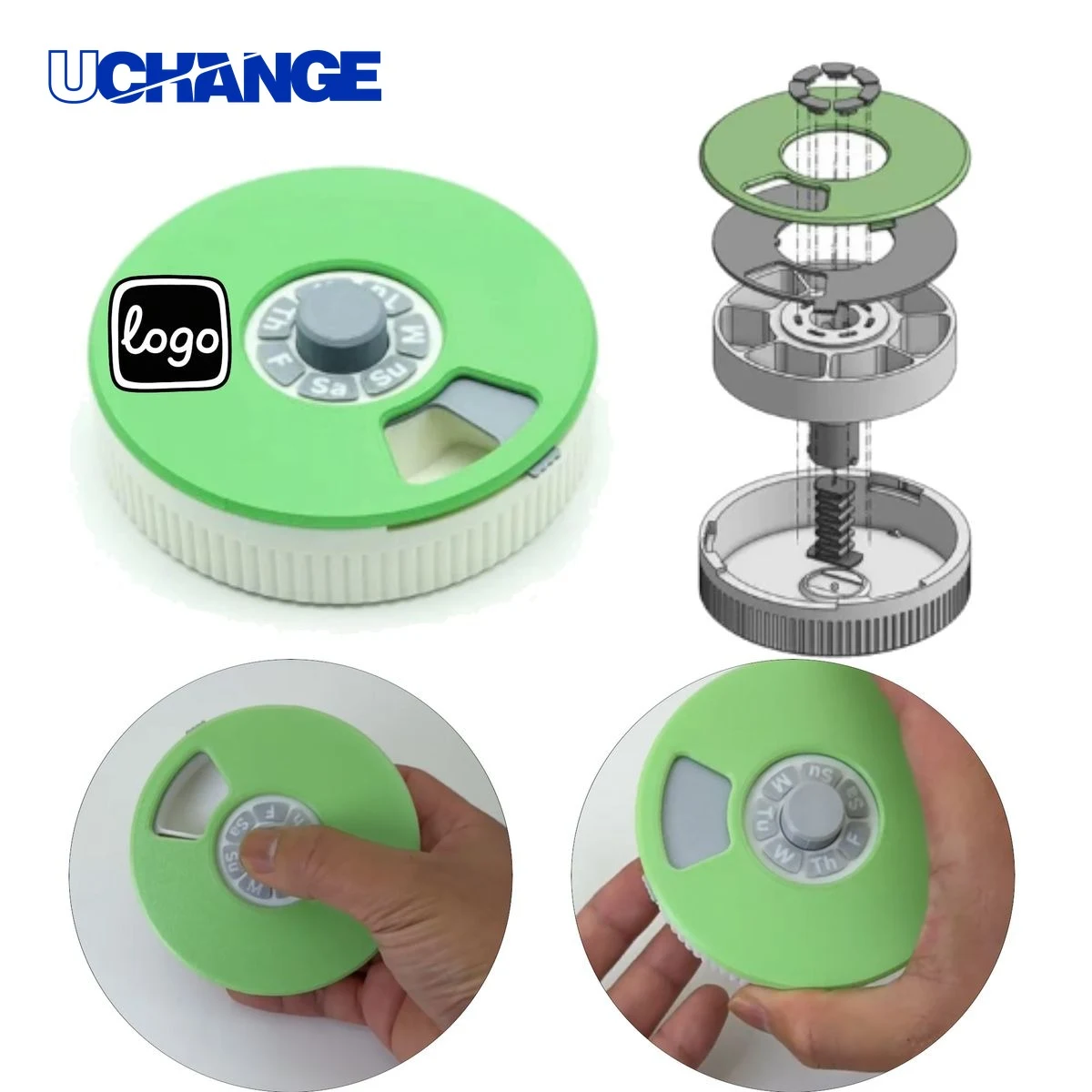 Health Weekly Pill Organizer with Push-Turn Mechanism 1