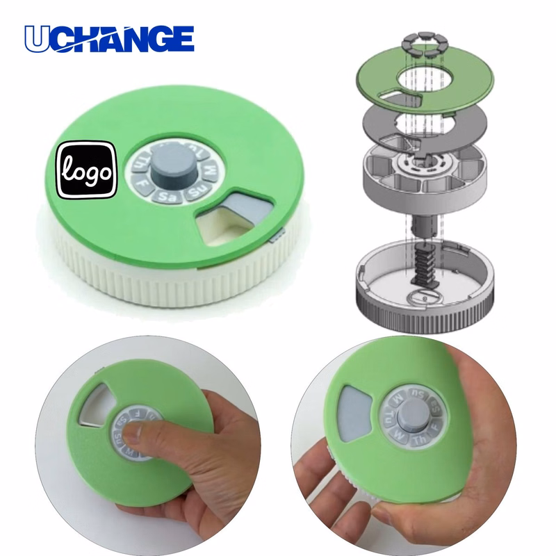 Health Weekly Pill Organizer with Push-Turn Mechanism