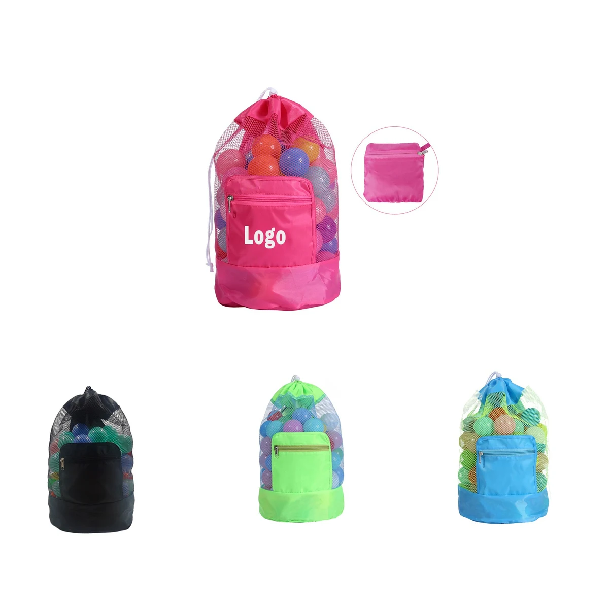 Foldable Mesh Beach Toys Storage Bag 1