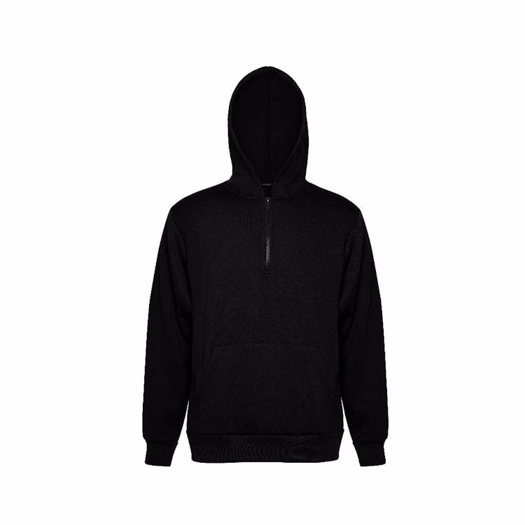 Men's Fleece Quarter Zip Pullovers - Size Medium Black