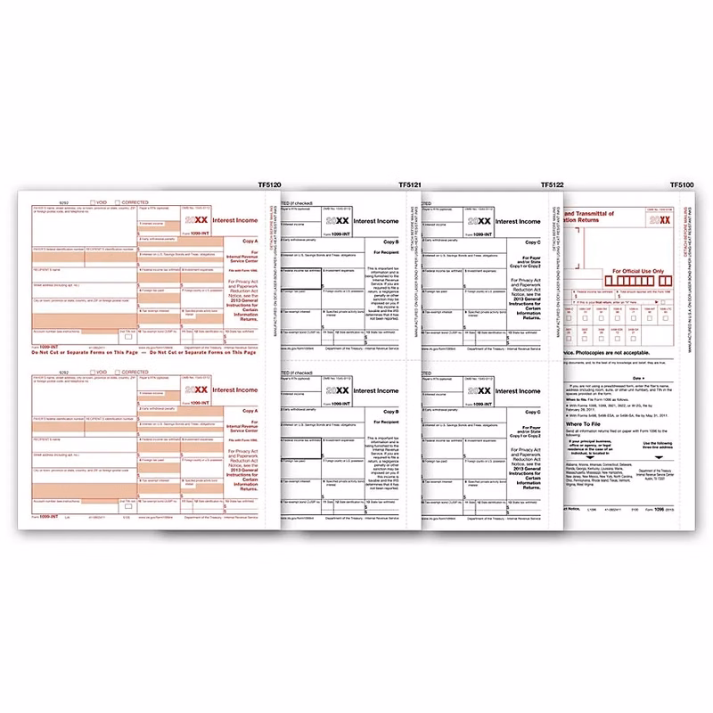 Laser 1099-INT Income Set, 4-Part- 50 sets/pk