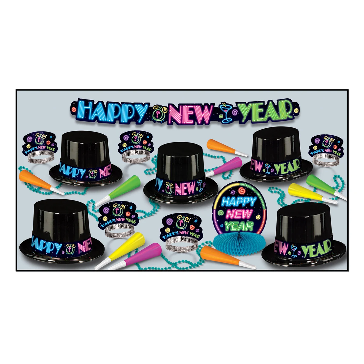 Neon Party New Year Assortment for 10 1