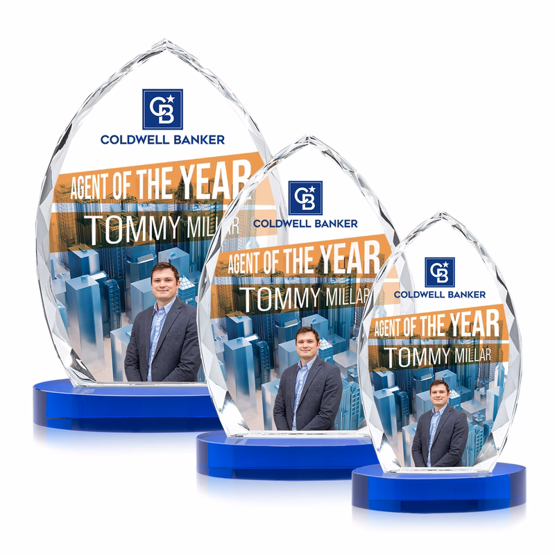 Wilton VividPrint™ Award on Alberton Base - Blue
