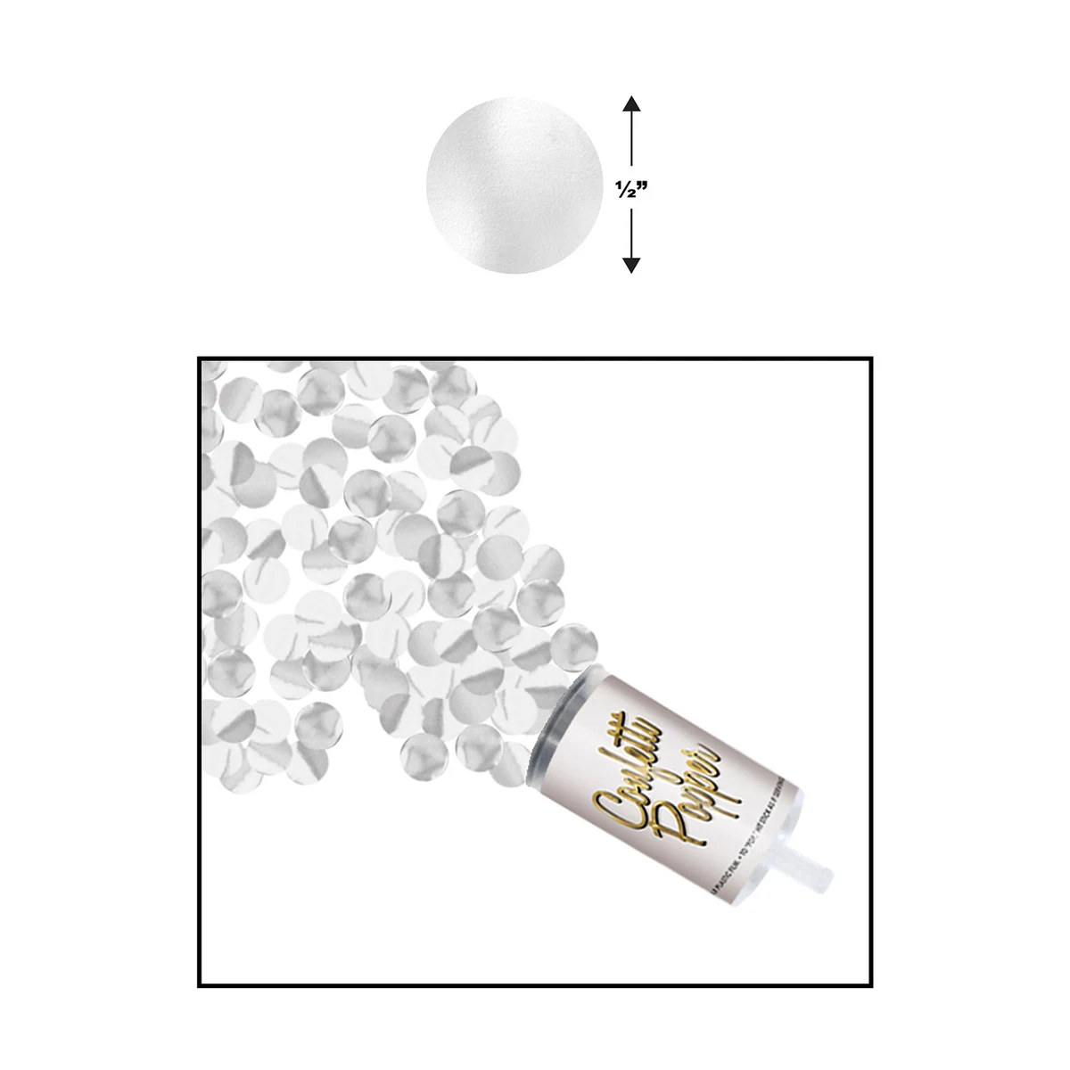 Silver Push Up Confetti Poppers 1