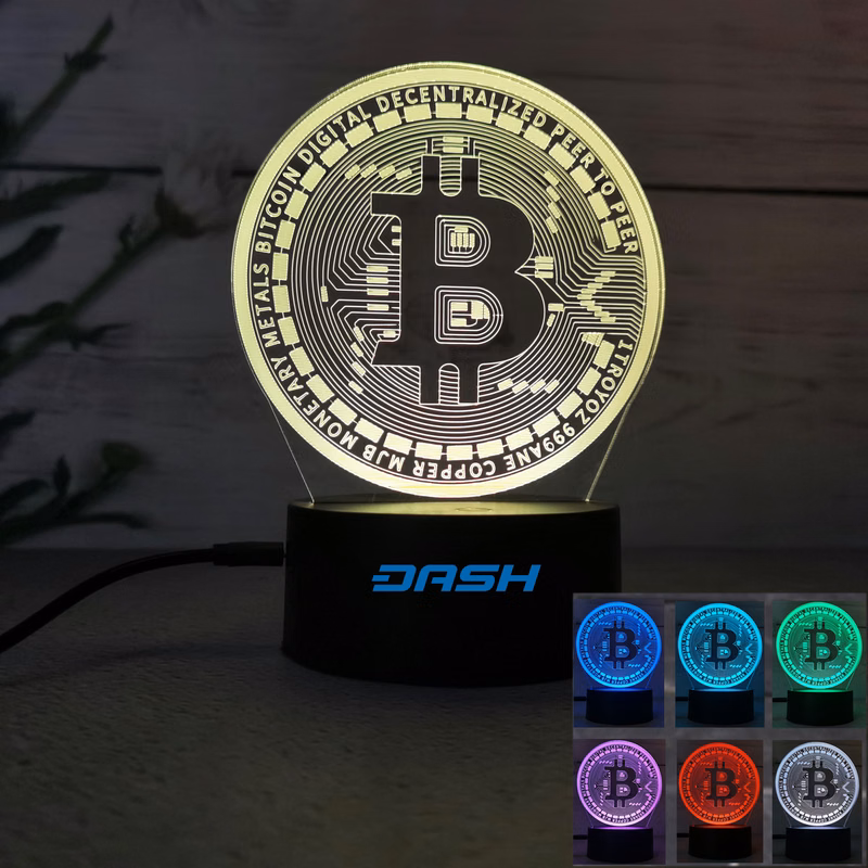 Bitcoin 3D 7 Color Touch Custom LED Table Lamp
