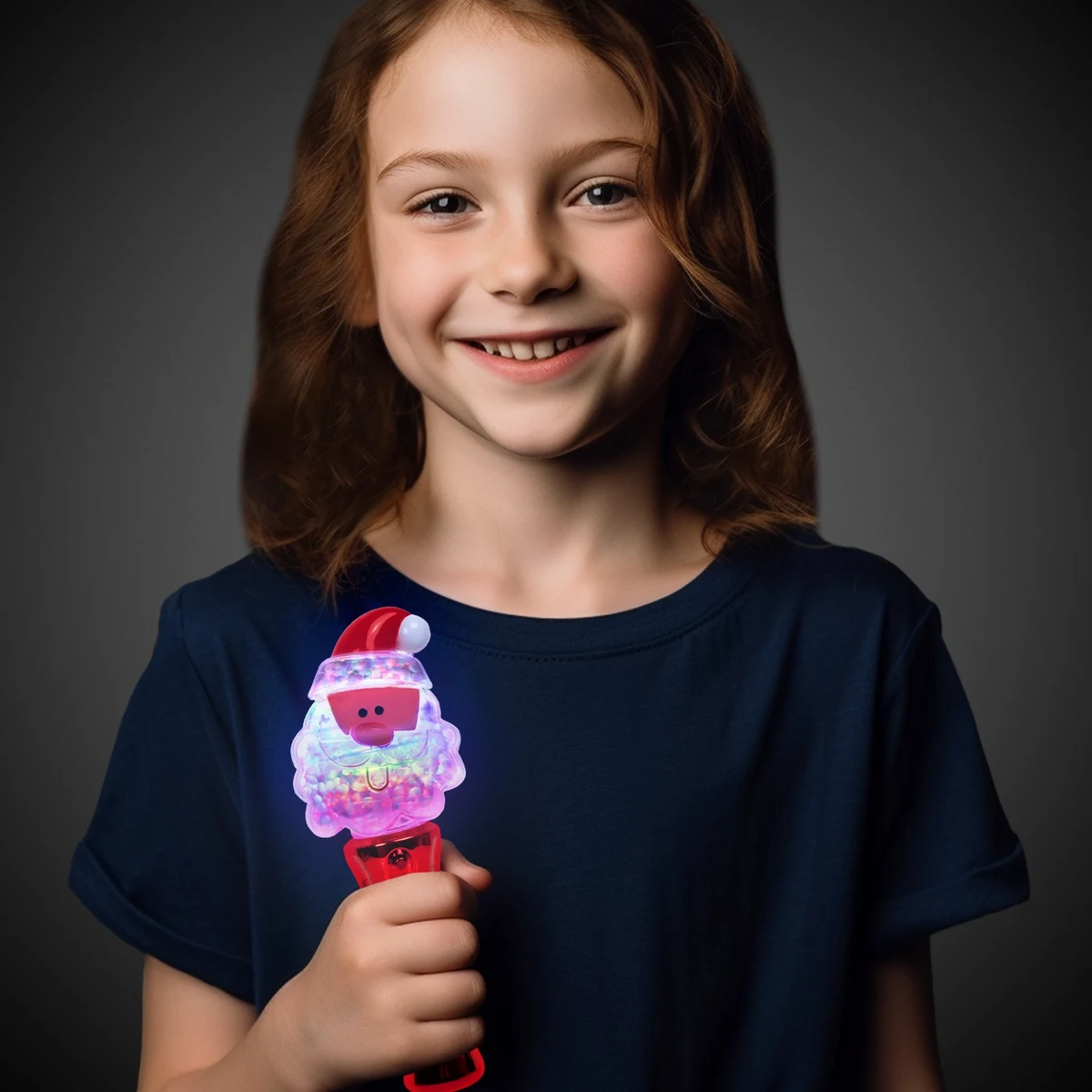 LED Santa Spinner Wand - 7 1/2" 1