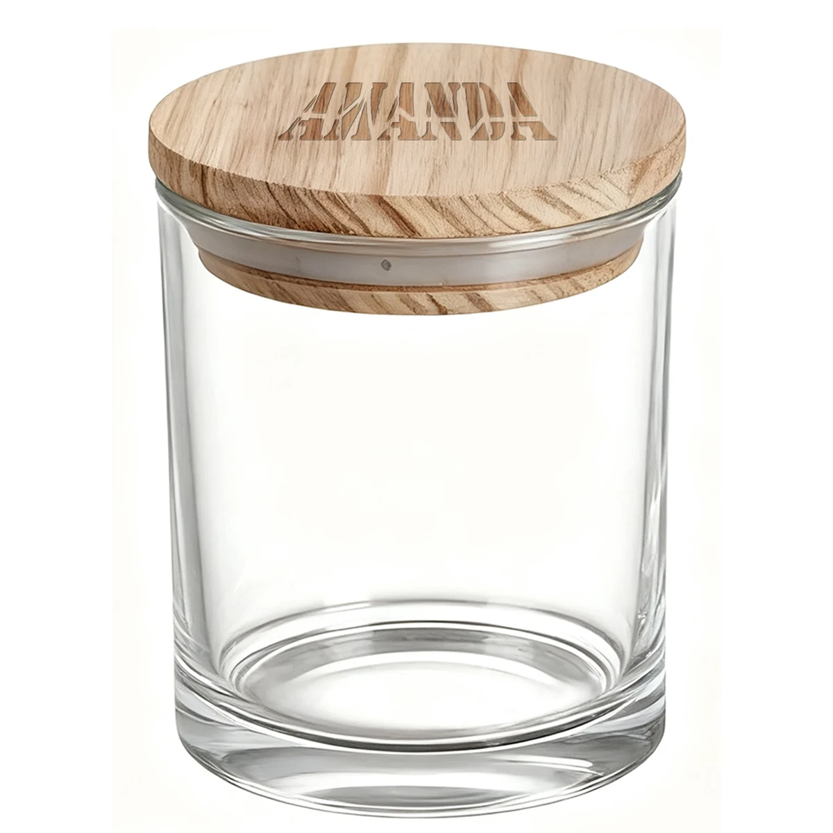 Wooden Lid Transparent Candle Holder 1