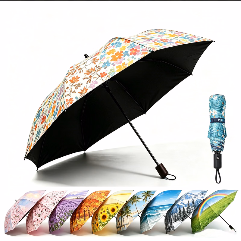 Auto Open Full Print Folding Umbrella