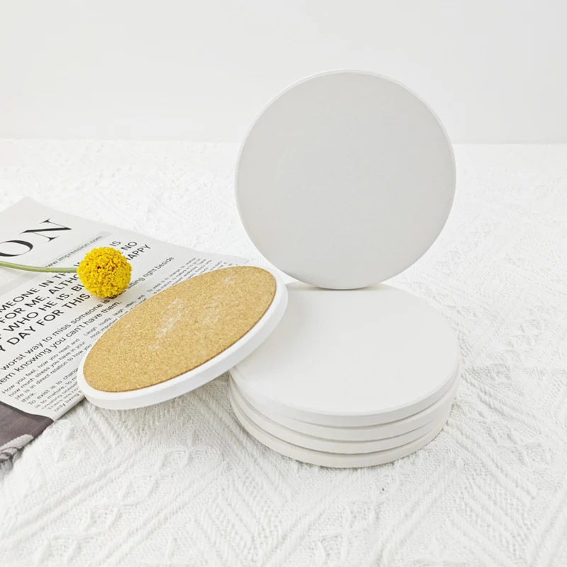 4" Round Absorbent Stone Coaster 1
