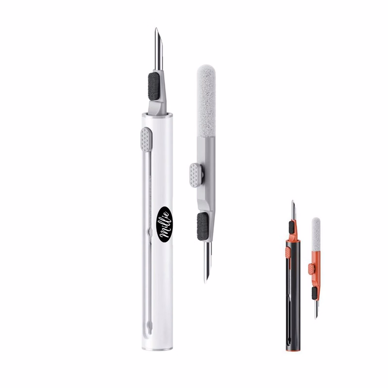 3-in-1 Earphone Cleaner Pen with Soft Brush Flocking Sponge