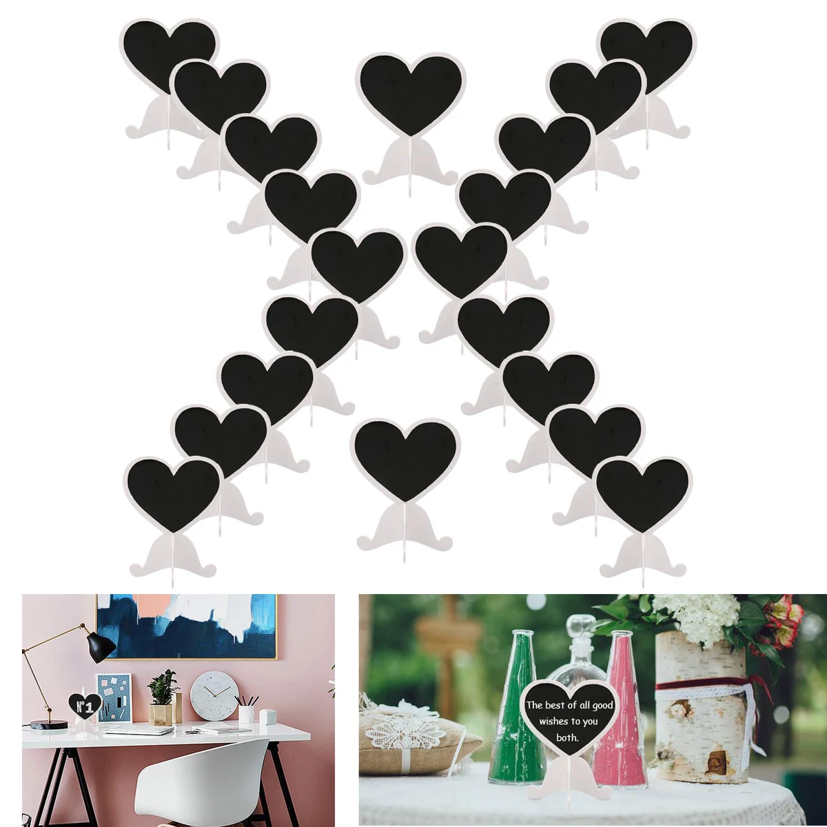 Wood Chalkboard Signs with Easel Stand Heart 1
