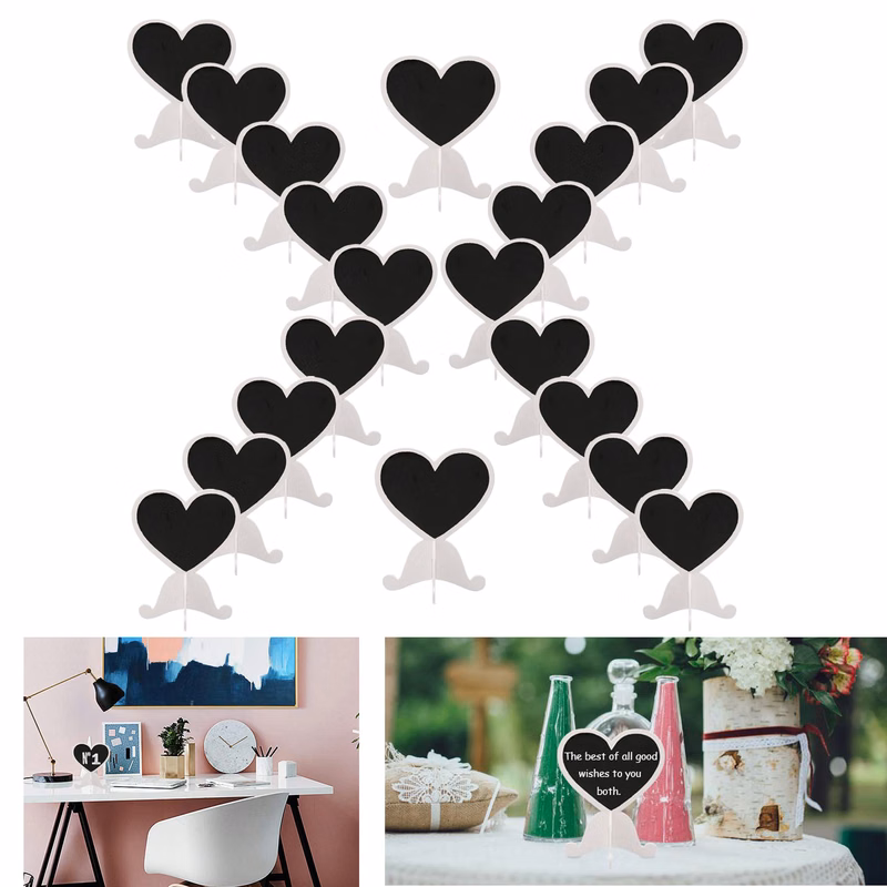Wood Chalkboard Signs with Easel Stand Heart