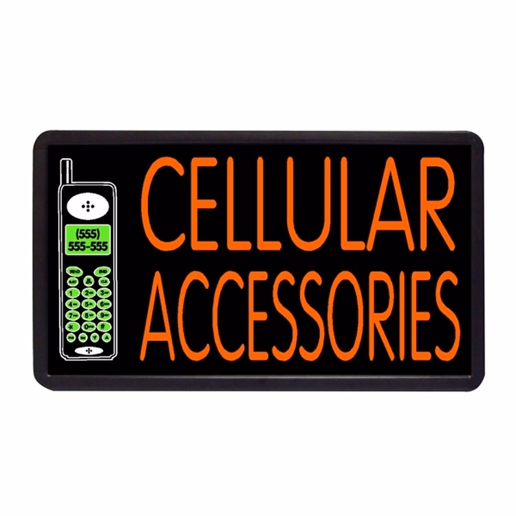 Cellular Accessories 13" x 24" Simulated Neon Sign