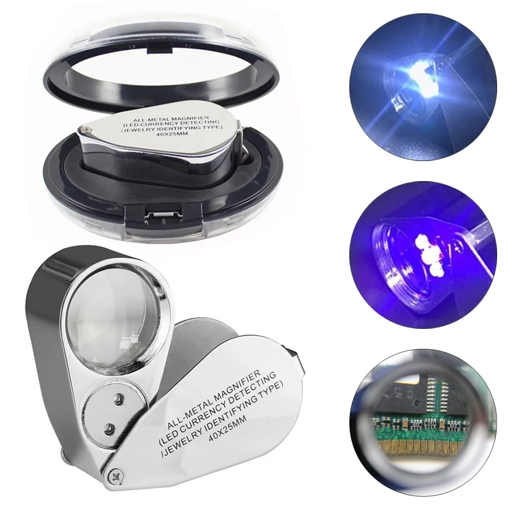 Jewelry Loupe 40X Magnifier with LED Light 1