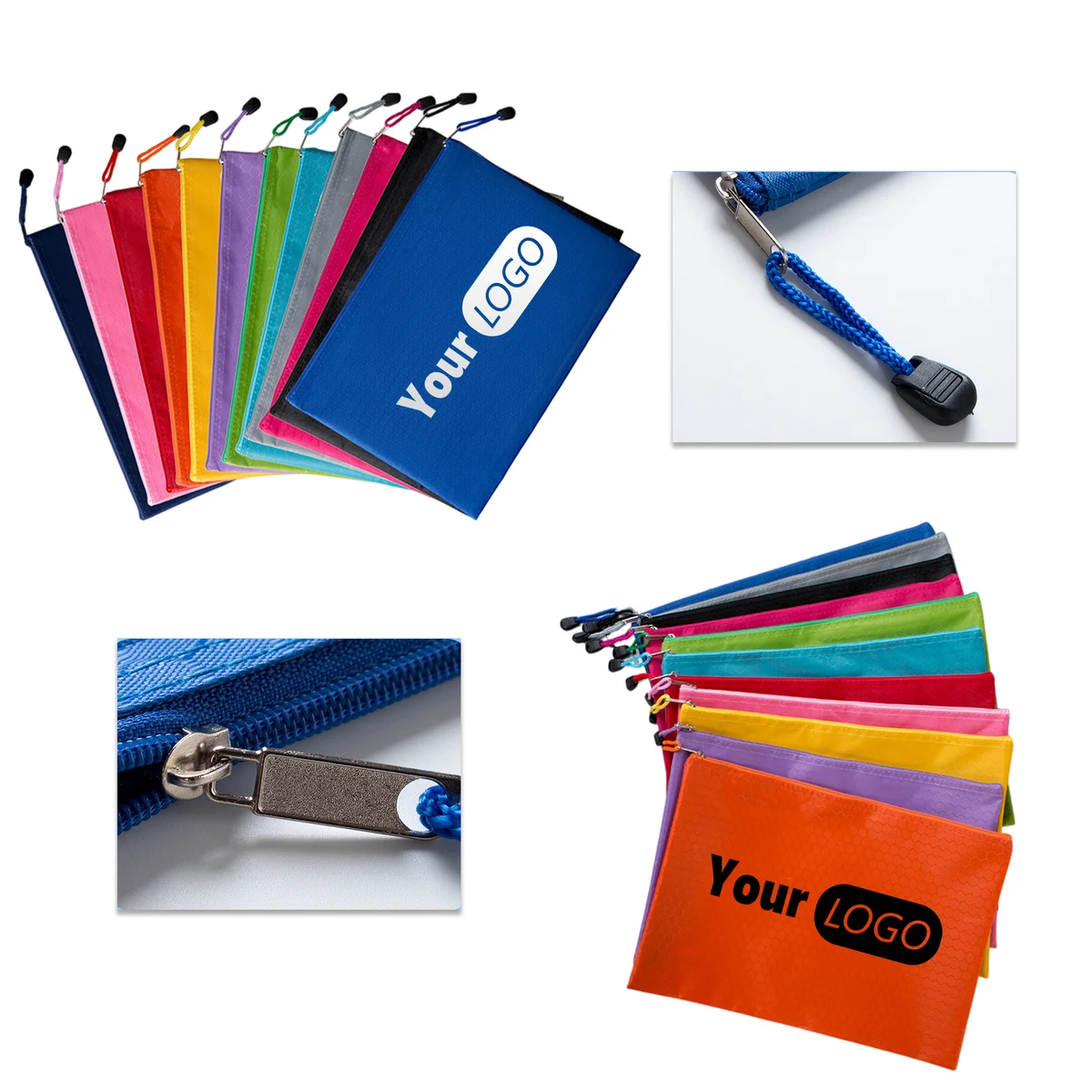 A6 PVC Coated Oxford Fabric Waterproof Zipper Pouch 1
