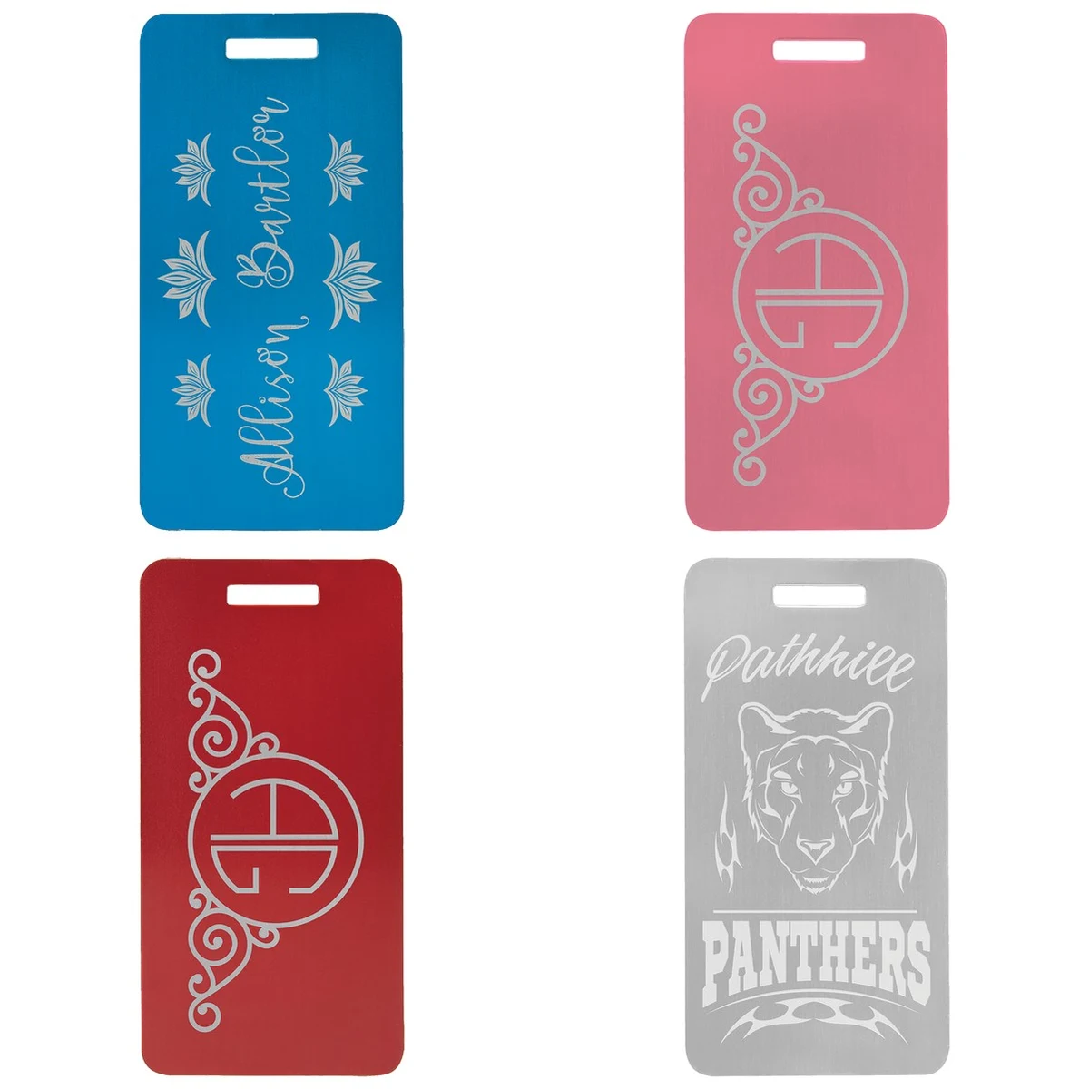 3 7/8" x 2" Anodized Aluminum Luggage Tag 1