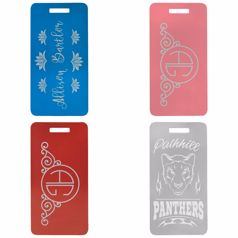 3 7/8" x 2" Anodized Aluminum Luggage Tag