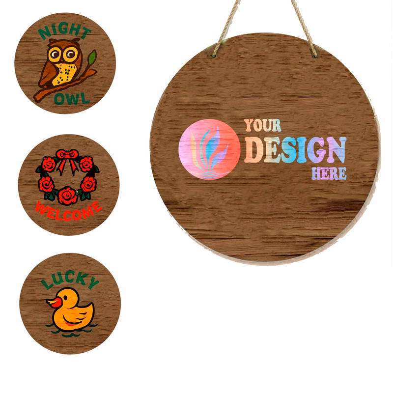 Round Wood Doorplate