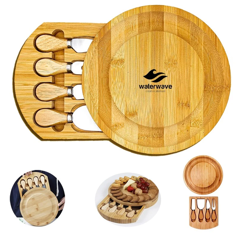 Round Cheese Board With Knives 1
