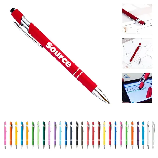 Soft Touch Ballpoint Pen With Stylus Tip 1