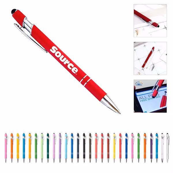 Soft Touch Ballpoint Pen With Stylus Tip