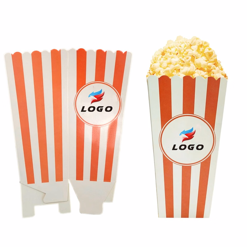 Disposable Paper Popcorn Box ?C Movie Night Snack Container