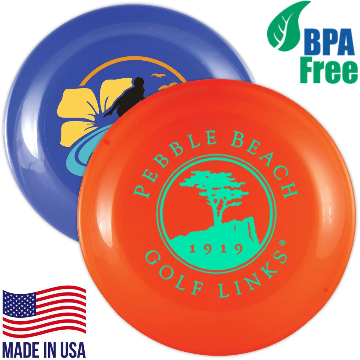 USA made BPA free 9.25" Plastic Flying Disc w/ custom logo 1