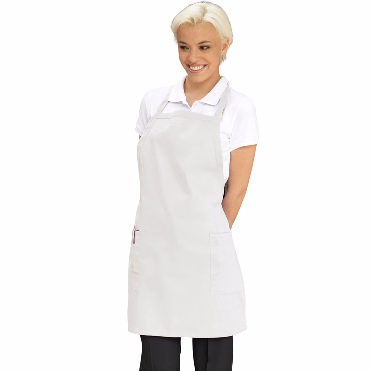 White Deluxe Long Bib Apron
