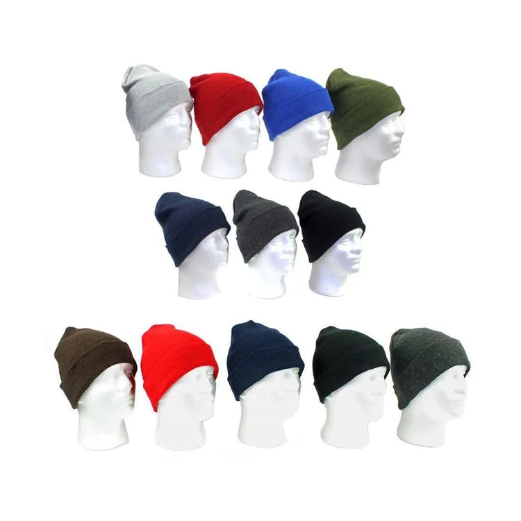 Adult & Kids' Cuffed Knit Hats - Assorted Colors 1