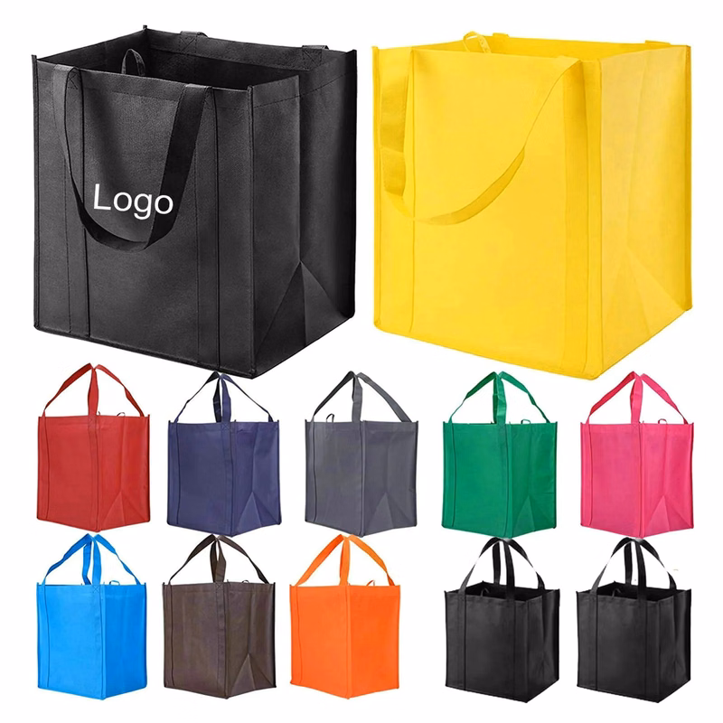 Reusable Big Reinforced Handle Grocery Bags