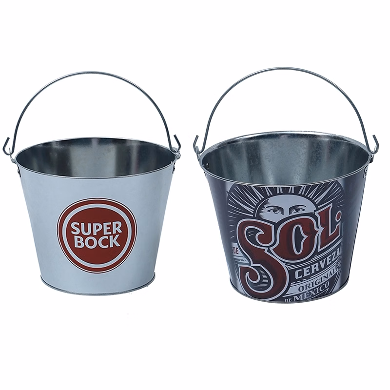 5 Quart Galvanized Beer Metal Ice Bucket