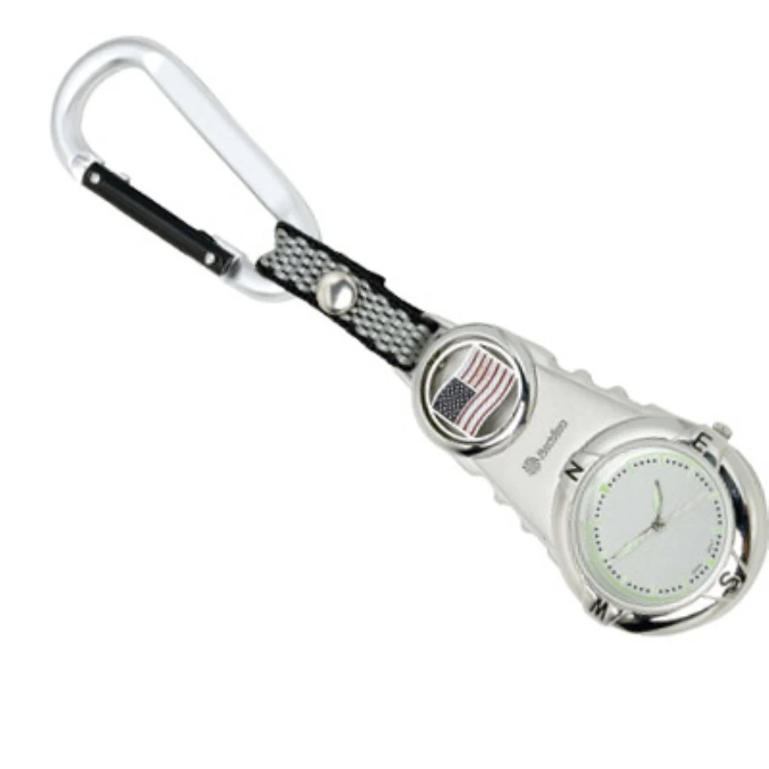 Pocket Watch w/US Flag - Chrome 1