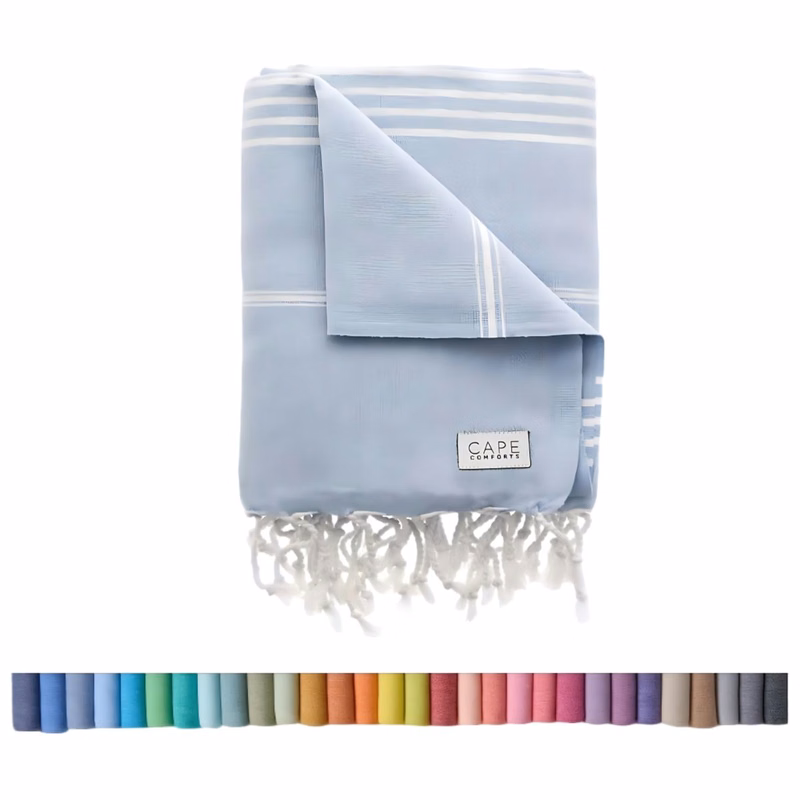 Soft Striped Poly-Cotton Beach Towel