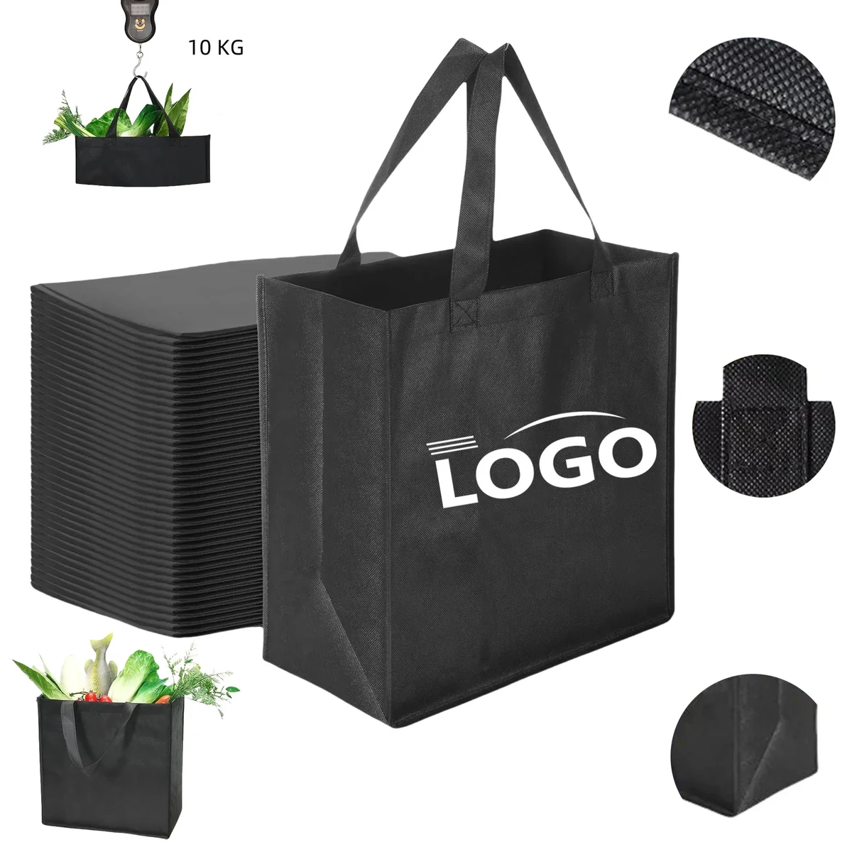 Reusable Foldable Non Woven Grocery Tote Bags 1
