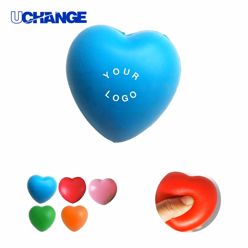 PU Foam Heart Stress Balls Squeeze Toy for Daily Use