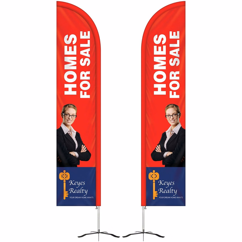 10' Double Sided Half Drop Banner w/ Premium Hardware & Cross Base