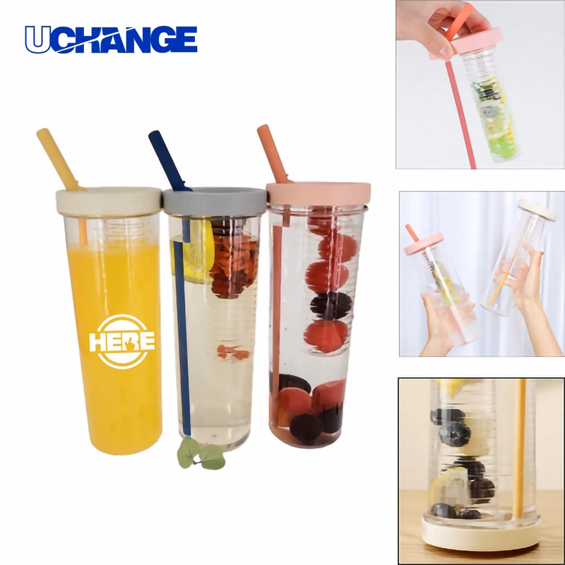24oz Plastic Fruit Infuser Water Bottle