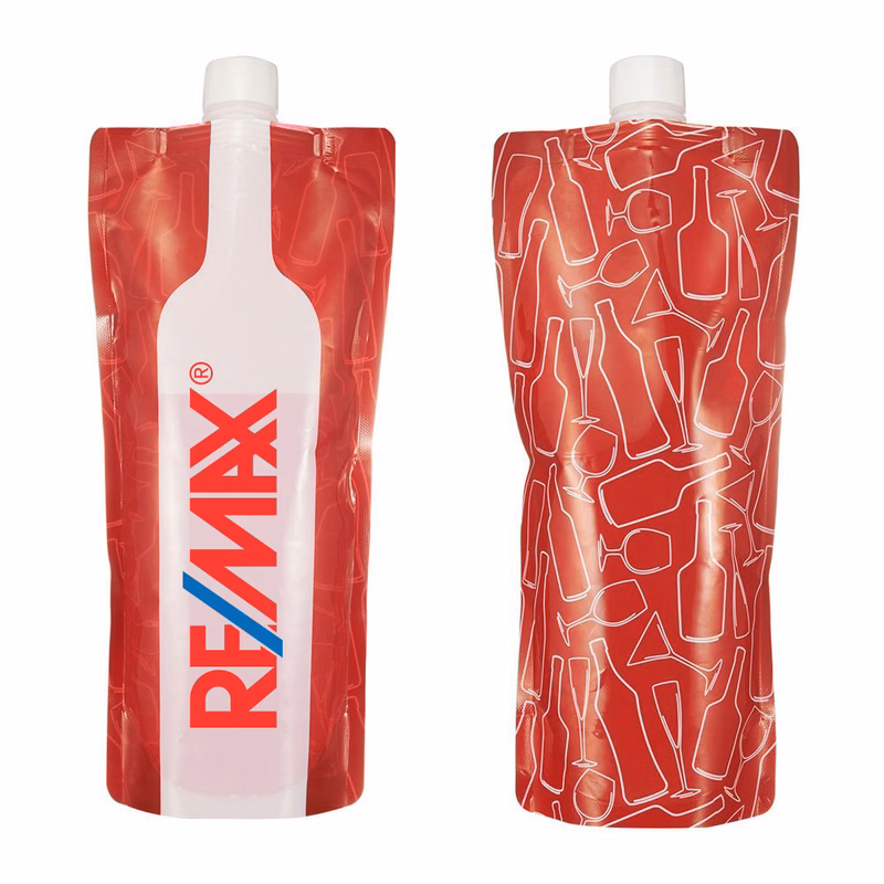 Folding Plastic Wine Bottle Flask 26 Oz
