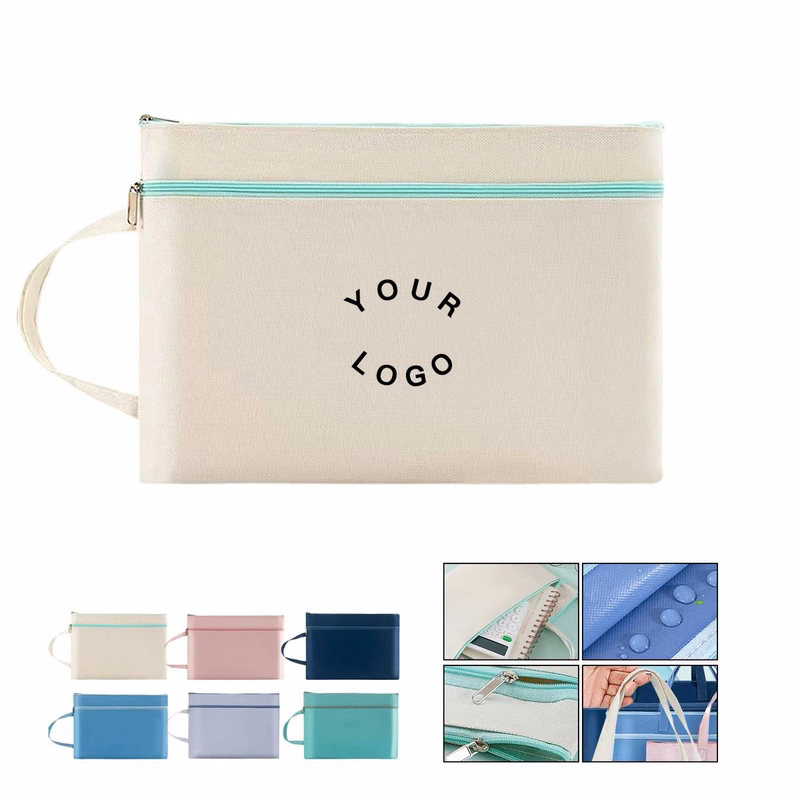 Oxford Cloth Document Bag with Double Zipper