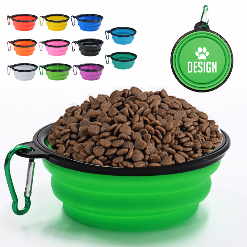 Portable Collapsible Dog Bowl with Clip for Travel