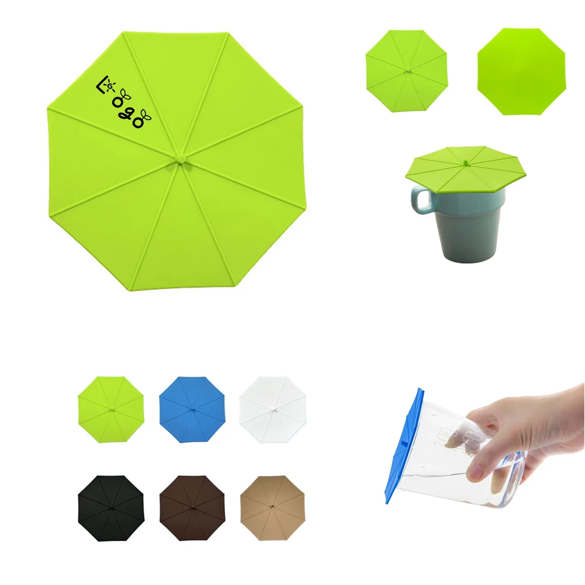 Umbrella Shaped Sealed Silicone Mug Lid 1